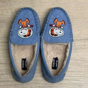 Lands' End Blue Snoopy Kids Slippers